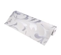 Papier Peint Non Tissé 3D Victorien Damassé Gaufré, Étanche, Autocollant Mural, 10m x Argent, pour Maison Chambre Restaurant Café