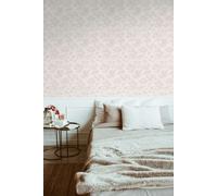 Papier Peint Non Tissé Avec Motif Floral - Blanc, Gris