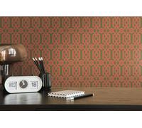 Papier Peint Non Tissé Avec Motif Graphique Dans Le Style Anglais - Orange, Vert