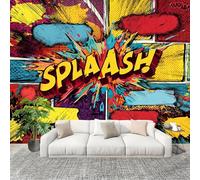 Papier Peint Non Tissé Panoramique Graffiti Tendance de Style Bande DessinéE 300x210 cm - Décoration Murale Moderne Coloré - Décorative pour Chambre Salon - Papier Peint TV Mur Décoration