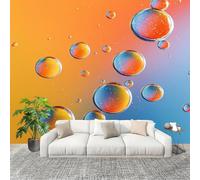 Papier Peint Non Tissé Panoramique Motif de DéChirure à Bulles 3d 200x140 cm - Décoration Murale Moderne Couleur Orange - Décorative pour Chambre Salon - Papier Peint TV Mur Décoration