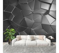 Papier Peint Non Tissé Panoramique Polygones Solides GéOméTriques 250x175 cm - Décoration Murale Moderne Gris - Décorative pour Chambre Salon - Papier Peint TV Mur Décoration