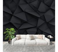 Papier Peint Non Tissé Panoramique Relief GéOméTrique 200x140 cm - Décoration Murale Moderne Noir - Décorative pour Chambre Salon - Papier Peint TV Mur Décoration