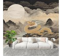 Papier Peint Non Tissé Panoramique Style Chinois Paysage Dragon 250x175 cm - Décoration Murale Moderne Style Chinois - Décorative pour Chambre Salon - Papier Peint TV Mur Décoration