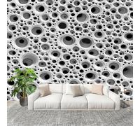 Papier Peint Non Tissé Panoramique Texture Abstraite En Nid D'Abeille 3d 300x210 cm - Décoration Murale Moderne Blanc - Décorative pour Chambre Salon - Papier Peint TV Mur Décoration