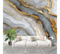 Papier Peint Non Tissé Panoramique Texture D'Agate MarbréE 250x175 cm - Décoration Murale Moderne Blanc - Décorative pour Chambre Salon - Papier Peint TV Mur Décoration