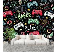 Papier Peint Non Tissé Panoramique ThèMes de Jeux CréAtifs 350x256 cm - Décoration Murale Moderne Noir - Décorative pour Chambre Salon - Papier Peint TV Mur Décoration