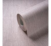Papier Peint Non Tissé Structuré En Aspect Textile - Rose, Argent