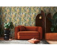 Papier Peint Non Tissé Vivant Avec Motif De Feuilles Tropicales - Multicolore