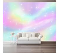 Papier Peint Non-tissées Panoramique 250 x 175 cm Format personnalisé, Arc-En-Ciel Poster Geant Mural, Style Fantastique De Dessin Animé pour Salon Chambre restaurant Décoration Murale, Coloré