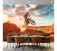 Papier Peint Non-tissées Panoramique 250 x 175 cm Format personnalisé, Style Moderne Motif Moto Tout-Terrain Poster Geant Mural, Brun pour Salon Chambre restaurant Décoration Murale