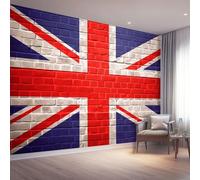 Papier Peint Non-tissées Panoramique 350 x 256 cm Format personnalisé, Drapeau De Mur De Briques Poster Geant Mural, Style Minimaliste pour Salon Chambre restaurant Décoration Murale, Coloré