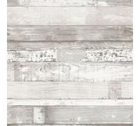 Papier peint Noordwand Homestyle Wood blanc crème et gris