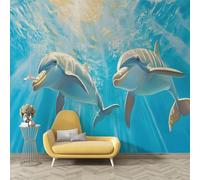 Papier Peint Océan 3D, Papier Peint Panoramique Paysage de bord de mer Autocollant, Grand Poster Mural Décoration pour Salon, Chambre, 400x280cm - N204