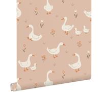 papier peint oies rose terracotta 50 x 900 cm - ESTAhome