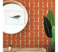 Papier Peint Orange Beige Résumé Papier Peint Adhesif Mural Imperméable Papier Adhesif pour Meuble Chambre Salon Cuisine Decoration Vinyle Papier Autocollant pour Meuble 1P (40x250cm)