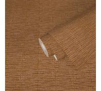 Papier Peint Orange-Marron Avec Effet De Structure Ethnique - Métallique, Orange