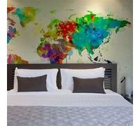 Papier Peint "Paint Splashes Map of the World" 270 x 350 cm Imprimé G