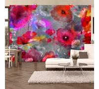 Papier peint Painted Poppies-Taille L 350 x H 245 cm