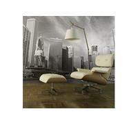 Papier peint Panorama de Chicago (noir et blanc)-Taille L 200 x H 154 cm Imprimé