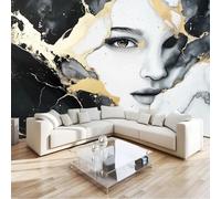 Papier Peint Panoramique 150 x 105 cm Aquarelle Marbre Femme abstraite Art Photo Murale Chambre Décor, Papier Peint intissé fond pour Chambre D'Enfant Adolescent Maternelle Murale