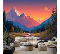 Papier Peint Panoramique 150 x 105 cm Peinture de paysage pastoral Art Photo Murale Chambre Décor, Papier Peint intissé fond pour Chambre D'Enfant Adolescent Maternelle Murale