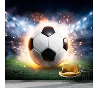 Papier peint panoramique 200 x 140 cm - Imperméable Revêtement mural décoration salon - Moderne Football Stade Étincelles Design Pour Salon Chambre Fond Murale Décoration Coloré