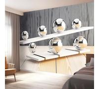 Papier Peint Panoramique 200 x 140 cm - Moderne Style Industriel Œuvres D'Art Papier Peint Intissé pour Chambre Salon Bureau, Blanc Personnalisé Décoration Murale