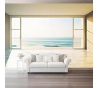 Papier Peint Panoramique 250 x 175 cm - Nature Paysage Marin Soleil Papier Peint Intissé, Beige Moderne Mural pour Chambre Salon Appartement Télévision Fond Mur Decoration Murale