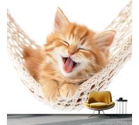 Papier peint panoramique 300 x 210 cm - Imperméable Revêtement mural décoration salon - Gros plan Chaton Mignon Animaux Design Pour Salon Chambre Fond Murale Décoration Coloré