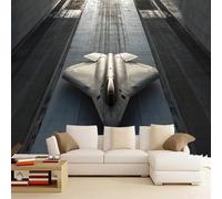 Papier Peint Panoramique 350 x 245 cm Avion Fresque Murale 3D Avions De Chasse sur mesure taille Papier Peint Intisse pour Salon Chambre Décoration Murale