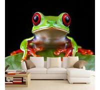 Papier Peint Panoramique 350 x 245 cm Grenouille à Grande Bouche Fresque Murale 3D sur mesure taille Papier Peint Intisse pour Salon Chambre Décoration Murale