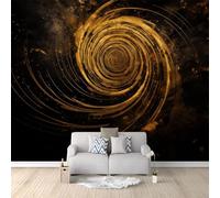 Papier Peint Panoramique 350 x 256 cm, Abstrait Spirale Tourbillon Poster Murales, Brun Foncé Grandes Photo Papier Peint intissé pour Salon Adulte Chambre d'enfants Étude Décoration Intérieure