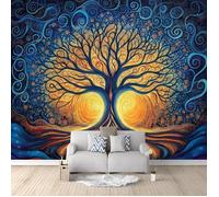 Papier Peint Panoramique 350x256 cm sur mesure Fresque Murale 3D Arbre De Vie Abstrait Papier Peint Soie Décoration Murale