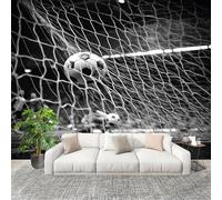 Papier Peint Panoramique 3D 200x140cm Sports ScèNe de Football Murales Panoramique Gris Papier Peint Intissé pour Salon Adulte Chambre d'enfants, Restaurant Décoration