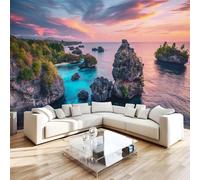 Papier Peint Panoramique 3D 350x256 cm Paysage Océanique Non-tissé Murale Maison Décoration Intérieure Coucher De Soleil Paysage pour Chambre Salon Mur TV Artistique Poster Décoration Murale 1M867
