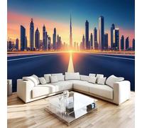 Papier Peint Panoramique 3D 400x280 cm Routes Urbaines Non-tissé Murale Maison Décoration Intérieure Moderne Coucher De Soleil pour Chambre Salon Mur TV Artistique Poster Décoration Murale 1M815