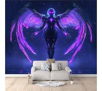 Papier Peint Panoramique 3d Ange Noir Mystérieux Décoration murale Technologie Du Futur papier peint non tissé décoration chambre TV mur salon papier peint-100x70cm