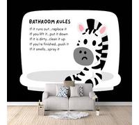 Papier Peint Panoramique 3D Animal Zèbre 400x280 cm Papier Peint Mural Poster Intissé Salle De Bain,pour Chambre Salon Restaurant Personnalisé Décoration Murale