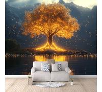 Papier Peint Panoramique 3D Arbre De La Vie 300x210 cm Papier Peint Mural Poster Intissé Lac,pour Chambre Salon Restaurant Personnalisé Décoration Murale