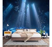 Papier Peint Panoramique 3D Art de Notes de Musique Avec LumièRe Et Ombre Papier Peint Intissé Photo Muraux Pour Salon Enfant Chambre Décoration Bleu Personnalisé Murale Moderne Poster 450x315 cm