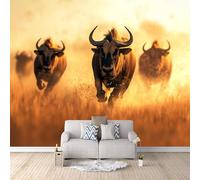 Papier Peint Panoramique 3d Bison Des Steppes Décoration murale Liberté Sauvage papier peint non tissé décoration chambre TV mur salon papier peint-250x175cm