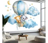 Papier Peint Panoramique 3D Blanc Rêveur Montgolfière Koala Ours - Fresque Murale Intissée Idéal pour Salon, Chambre à Coucher & Chambre d'Enfant, Décoration Murale Intérieure (350 x 256 cm)