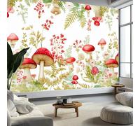 Papier Peint Panoramique 3D Campagne Champignons Forêts Plantes 250 x 175 cm - Décoration Murale pour Salon & Chambre d'Enfant, Papier Peint Intissé XXL Blanc - Poster Tableaux Photo Murales