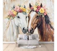 Papier Peint Panoramique 3d Cheval De Guirlande Décoration murale Peinture papier peint non tissé décoration chambre TV mur salon papier peint-500x280cm