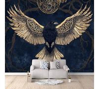 Papier Peint Panoramique 3d Corbeau Décoration murale Rétro Mystérieux papier peint non tissé décoration chambre TV mur salon papier peint-100x70cm