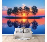 Papier Peint Panoramique 3D Coucher De Soleil 300x210 cm Papier Peint Mural Poster Intissé Paysages Naturels,pour Chambre Salon Restaurant Personnalisé Décoration Murale