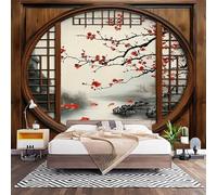 Papier Peint Panoramique 3D éCran Chinois RéTro Papier Peint Intissé Photo Muraux Pour Salon Enfant Chambre Décoration pomme de prune Personnalisé Murale Moderne Poster 250x175 cm
