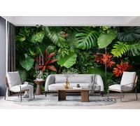 Papier Peint Panoramique 3d Effet Feuilles Tropicales 350x256 cm 7 PièCes DéCoration Murale Murs Végétaux Fleurs Intissé Papier Mural Decoratif Moderne Pour Pour Salon Chambre Chambre D'Enfant 13A-43