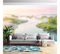Papier Peint Panoramique 3D Effet Rivière Brumeuse Papier Peint Panoramique Intissé Pour Salon Paysage Naturel Décoration Murale Personnalisée Sans Adhésif Rivière Brumeuse 200 Cm X 140 Cm (L